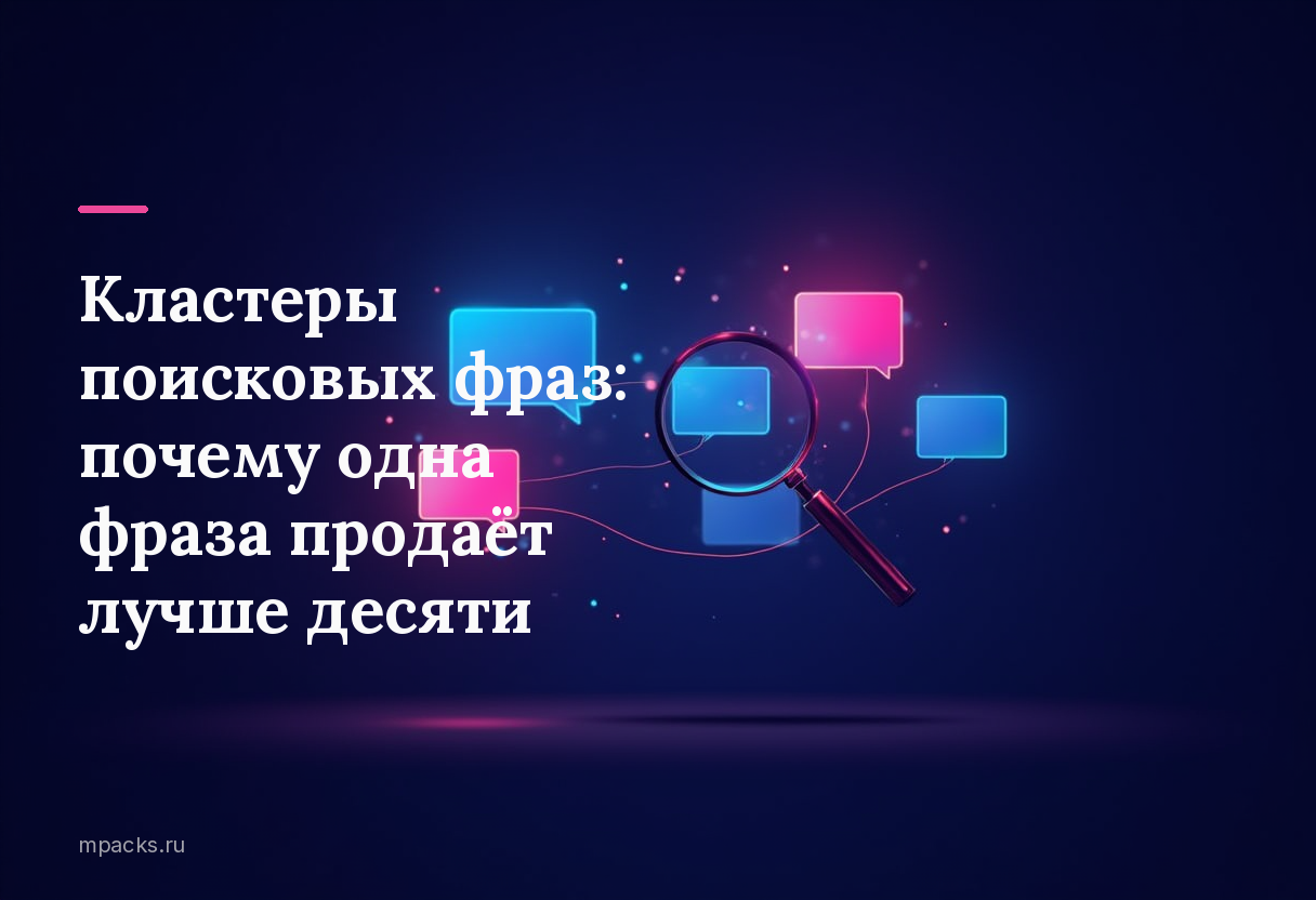 Кластеры поисковых фраз: почему одна фраза продаёт лучше десяти